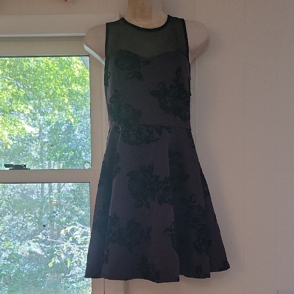Trixxi Black Floral Mini Dress M